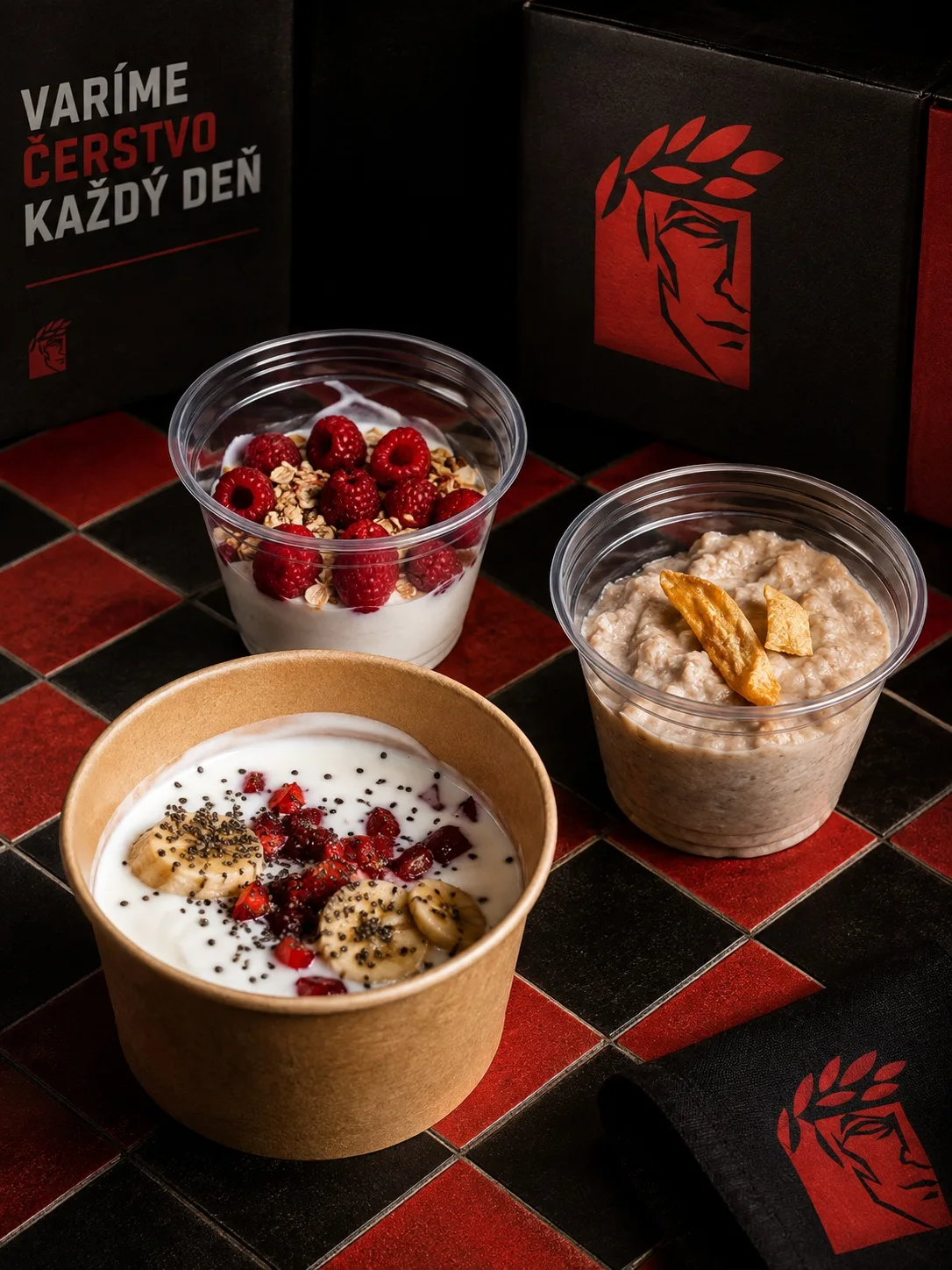 Raňajky Caesar — jogurt s ovocím a chia semienkami